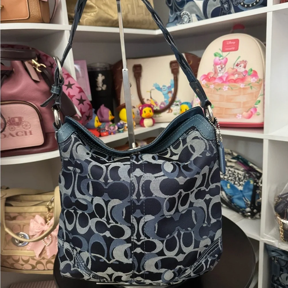 Coach Denim Chelsea Signature Optic Hobo Bag